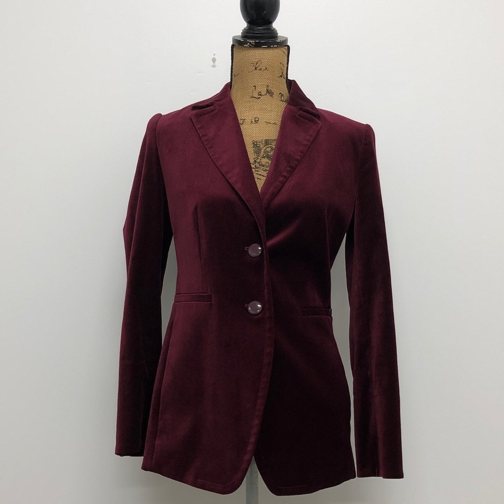 Etcetera Regency Velvet Blazer Jacket Plum